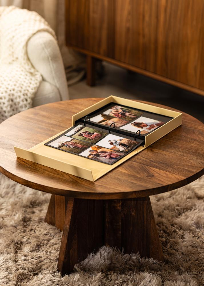 KAILA XOXO Yellow - Coffee Table Photo Album (60 Melni Lappuses / 30 loksnes)