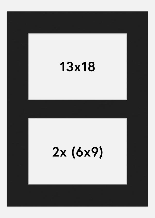 Paspartū Melns 13x18 cm - Kolāža 2 Bildes (6x9 cm)
