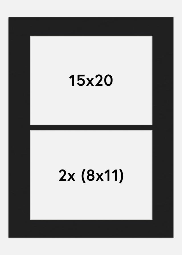 Paspartū Melns 15x20 cm - Kolāža 2 Bildes (8x11 cm)