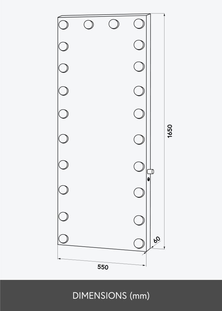 KAILA Spogulis priede LED Sudrabs 55x165 cm