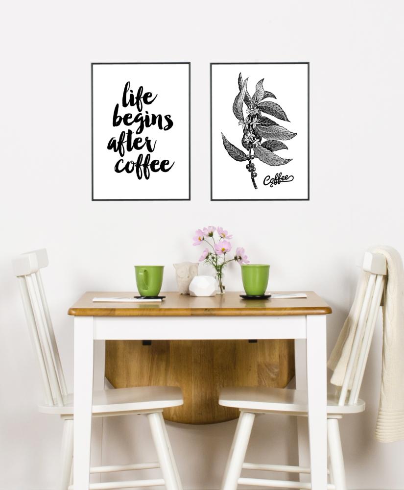 Life begins after coffee Plakāts