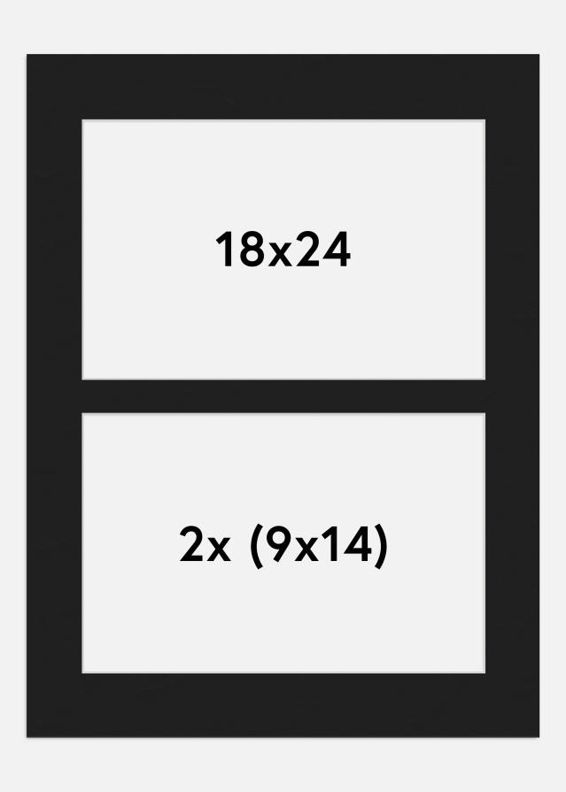 Paspartū Melns 18x24 cm - Kolāža 2 Bildes (9x14 cm)