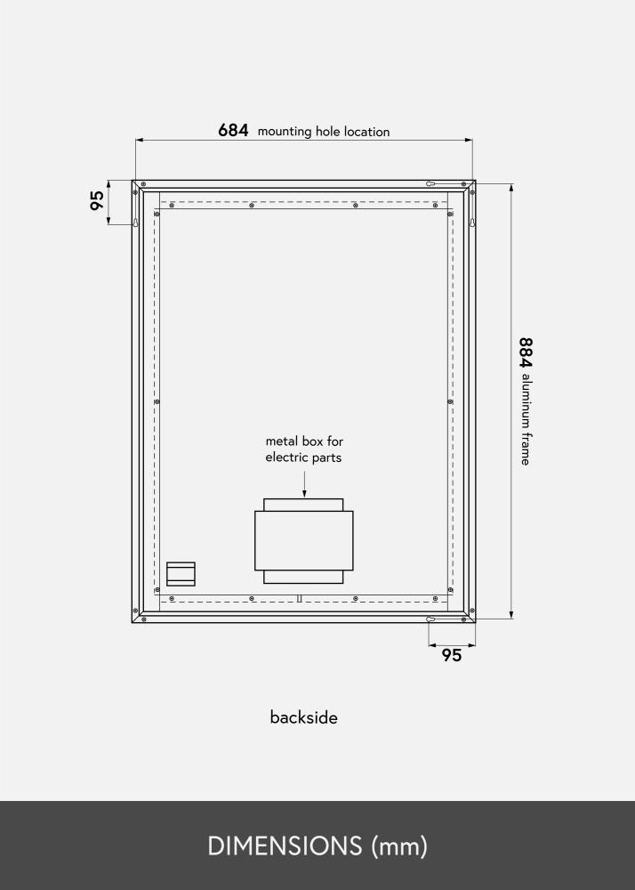 KAILA Spogulis Corners LED 70x90 cm