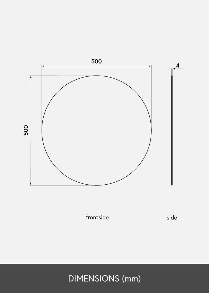 KAILA Apaļš Spogulis 50 cm Ø