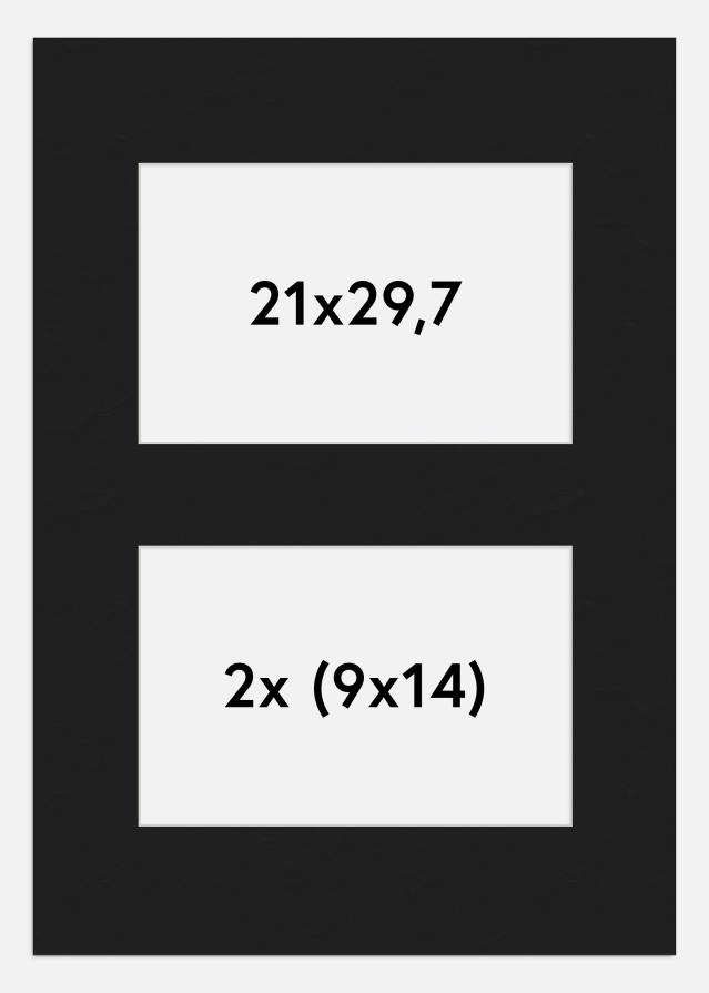 Paspartū Melns 21x29,7 cm - Kolāža 2 Bildes (9x14 cm)