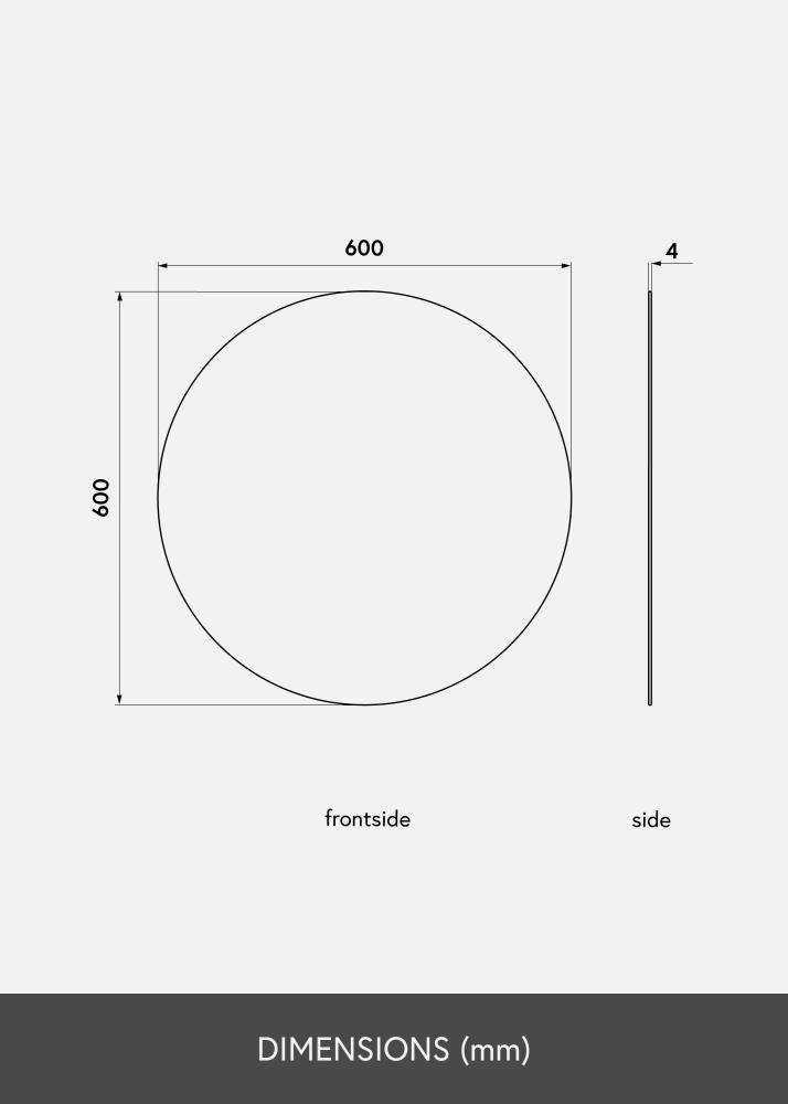 KAILA Apaļš Spogulis 60 cm Ø