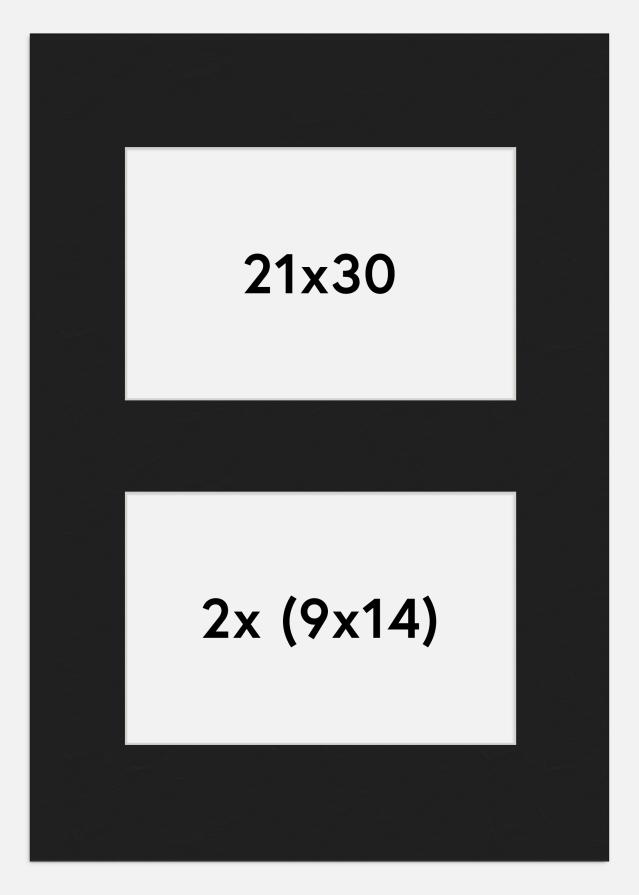 Paspartū Melns 21x30 cm - Kolāža 2 Bildes (9x14 cm)