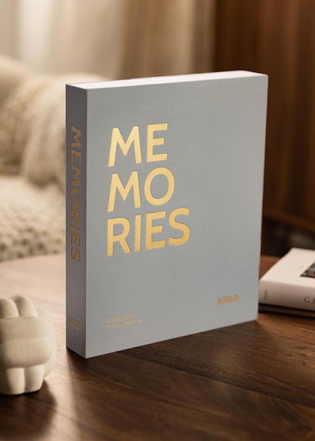 KAILA MEMORIES Grey - Coffee Table Photo Album (60 Melni Lappuses / 30 loksnes)