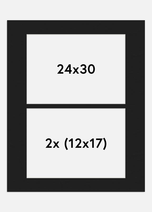 Paspartū Melns 24x30 cm - Kolāža 2 Bildes (12x17 cm)