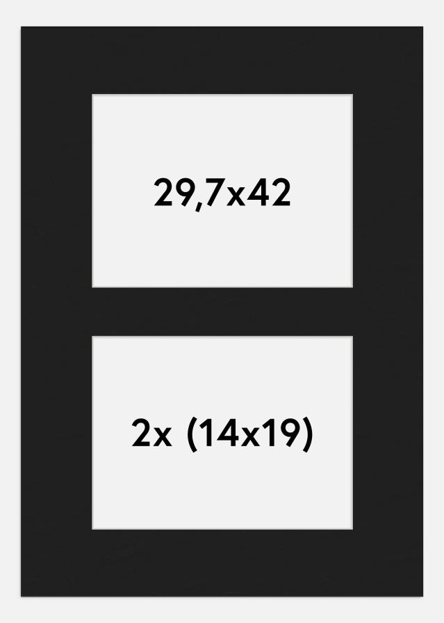 Paspartū Melns 29,7x42 cm - Kolāža 2 Bildes (14x19 cm)