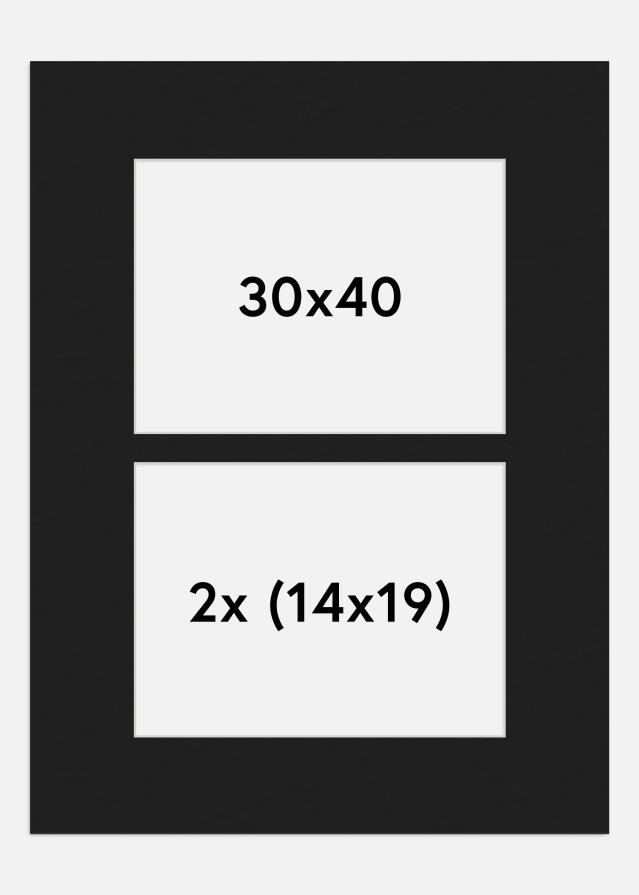 Paspartū Melns 30x40 cm - Kolāža 2 Bildes (14x19 cm)