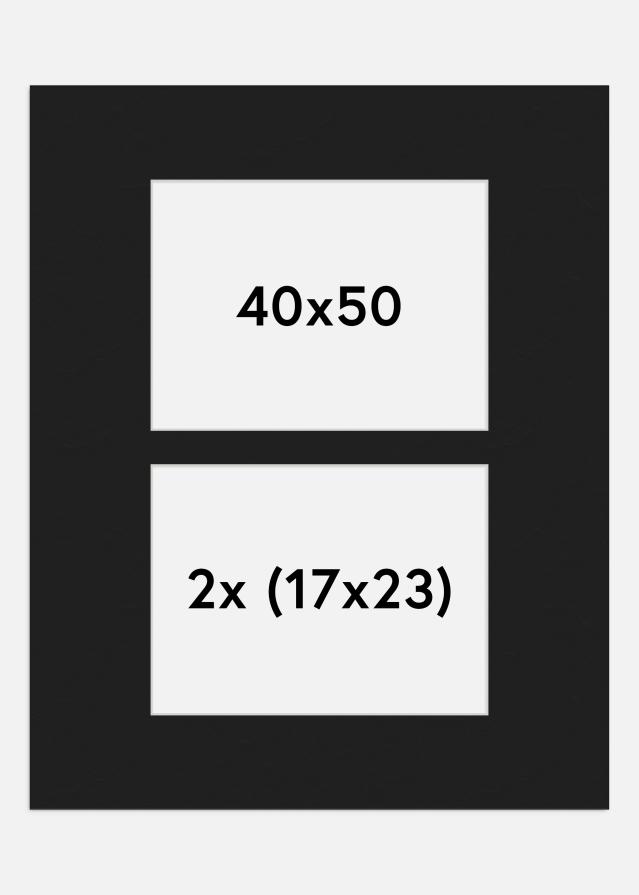 Paspartū Melns 40x50 cm - Kolāža 2 Bildes (17x23 cm)