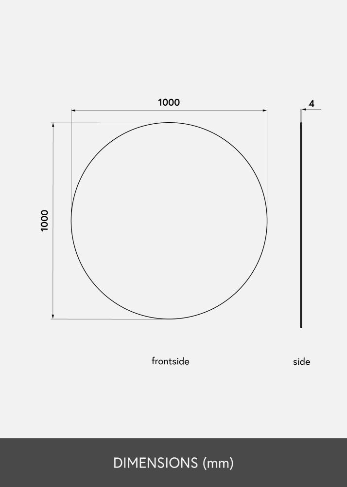 KAILA Apaļš Spogulis 100 cm Ø