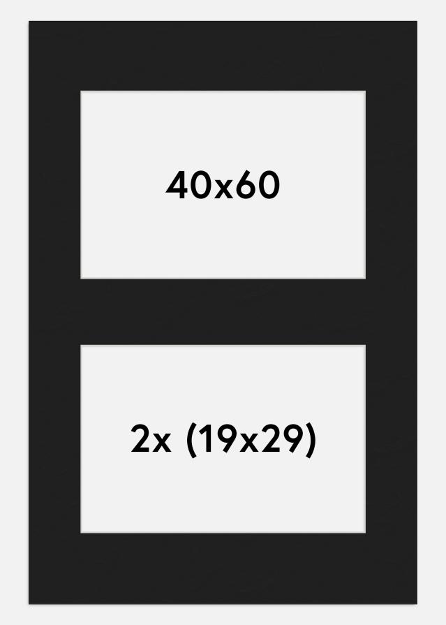 Paspartū Melns 40x60 cm - Kolāža 2 Bildes (19x29 cm)