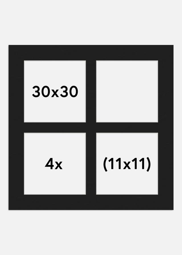 Paspartū Melns 30x30 cm - Kolāža 4 Bildes (11x11 cm)
