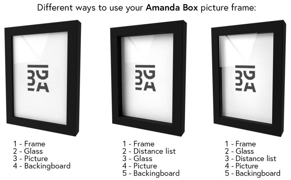 Rāmis Amanda Box Akrila stikls Melns 100x100 cm