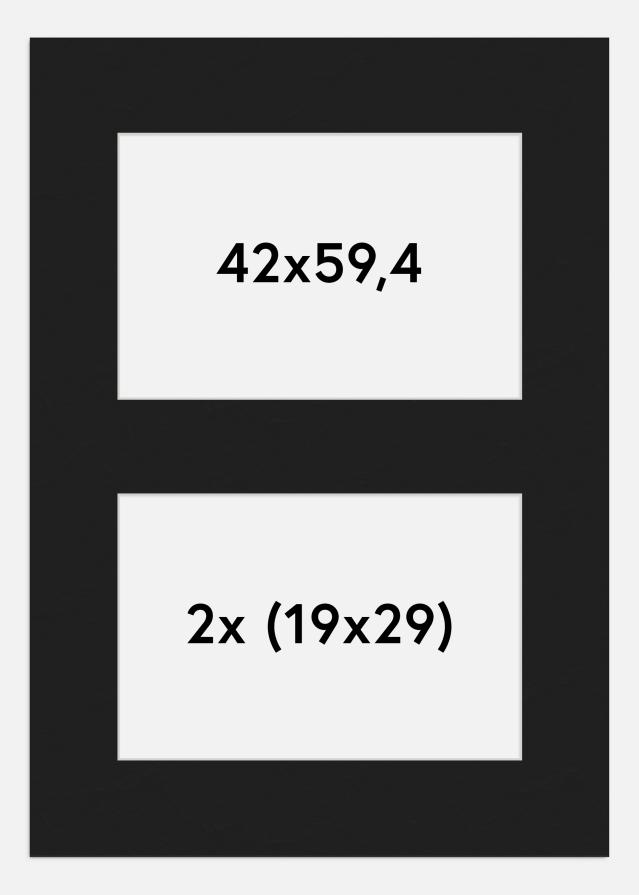Paspartū Melns 42x59,4 cm - Kolāža 2 Bildes (19x29 cm)
