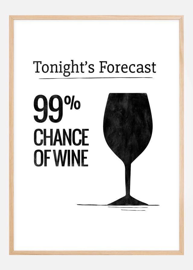 Tonights Forecast 99% Chance of Wine Plakāts