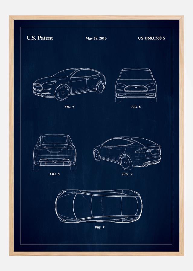 Patent Print - Tesla - Blue Plakāts