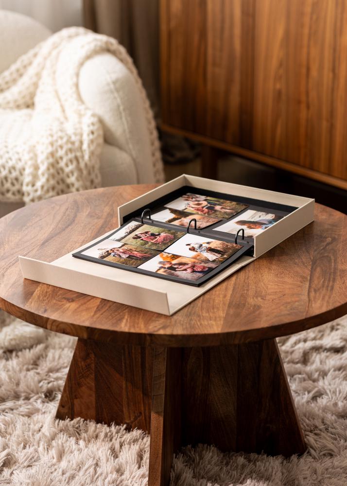 KAILA HAPPILY EVER AFTER Creme - Coffee Table Photo Album (60 Melni lapas)