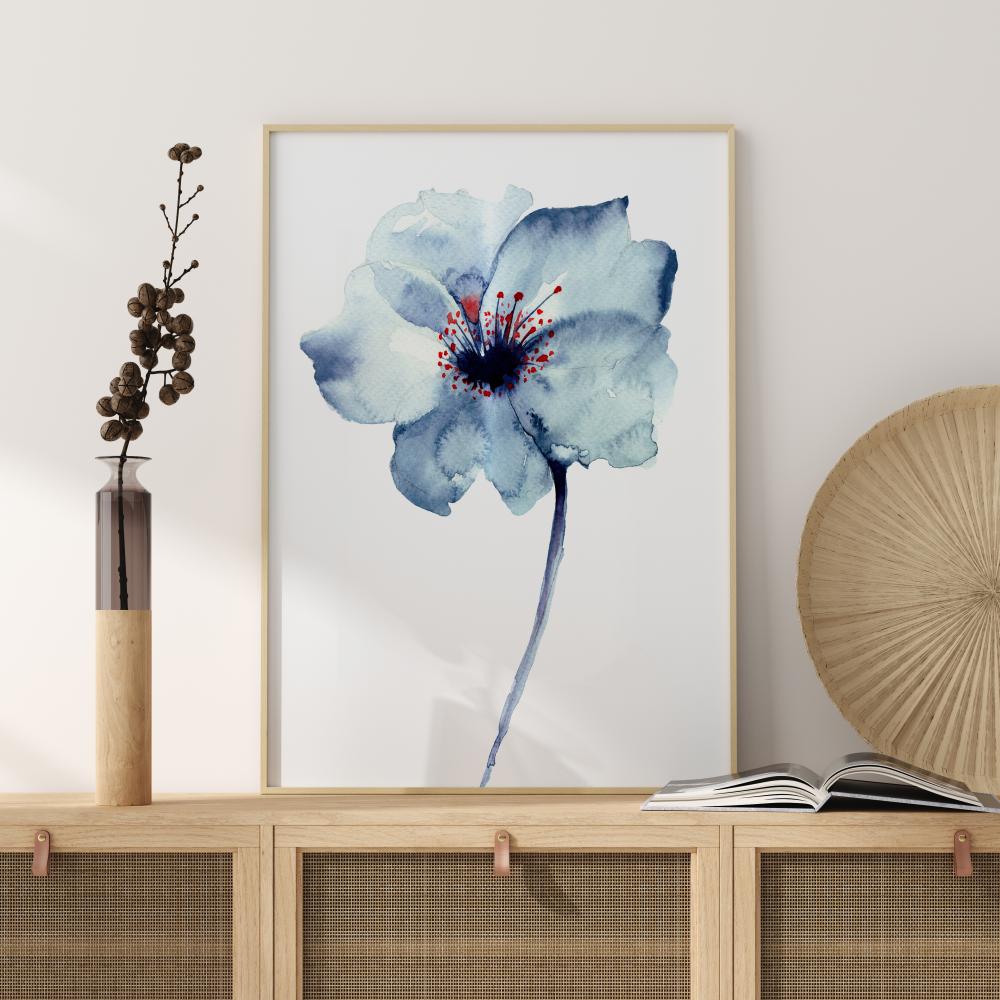 Aquarelle Flower - Blue Plakāts