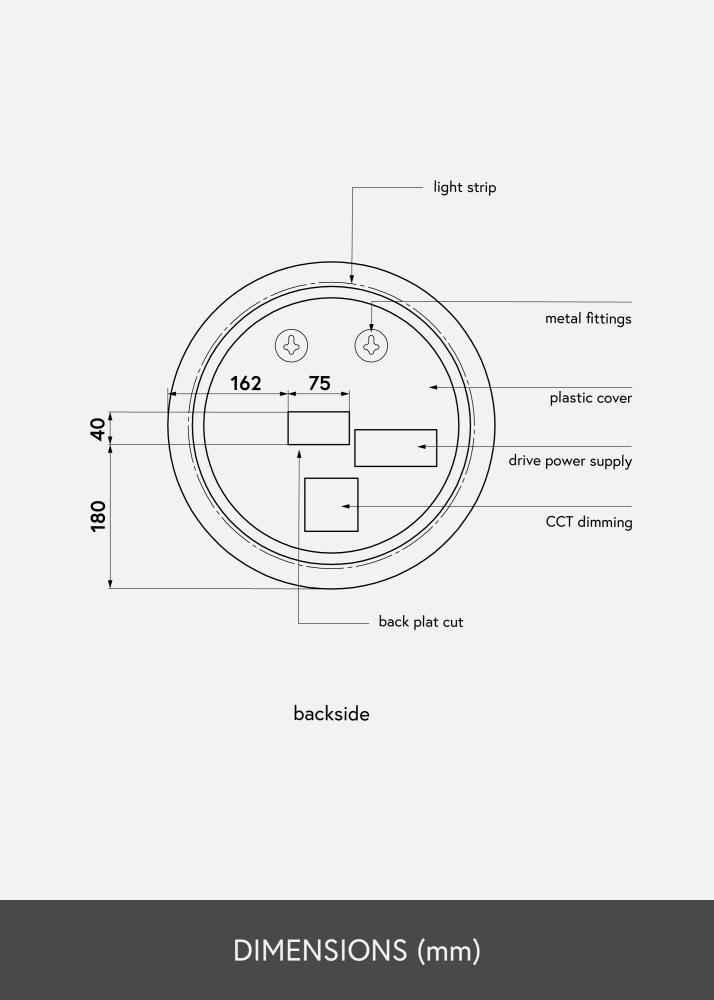 KAILA Spogulis LED 40 cm Ø