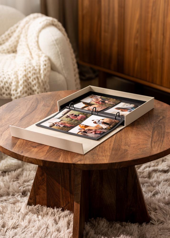 KAILA OUR WEDDING Creme - Coffee Table Photo Album (60 Melni Lappuses)