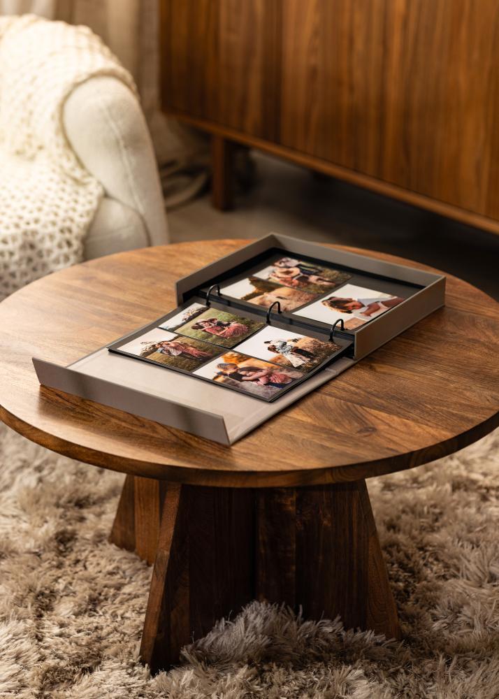 KAILA MOMENTS Grey - Coffee Table Photo Album (60 Melni Lappuses / 30 loksnes)