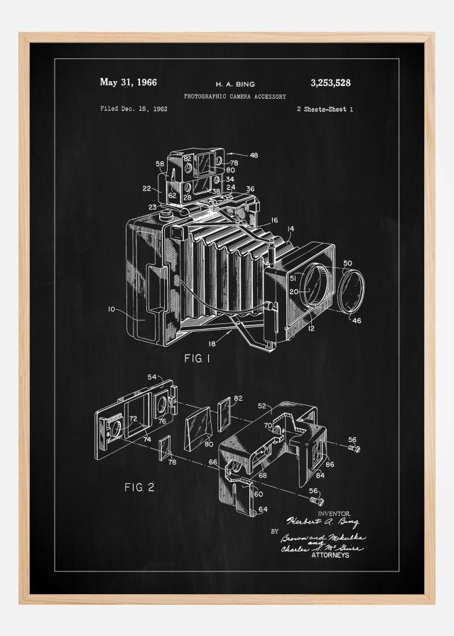 Patent Print - Photographic Camera - Black Plakāts