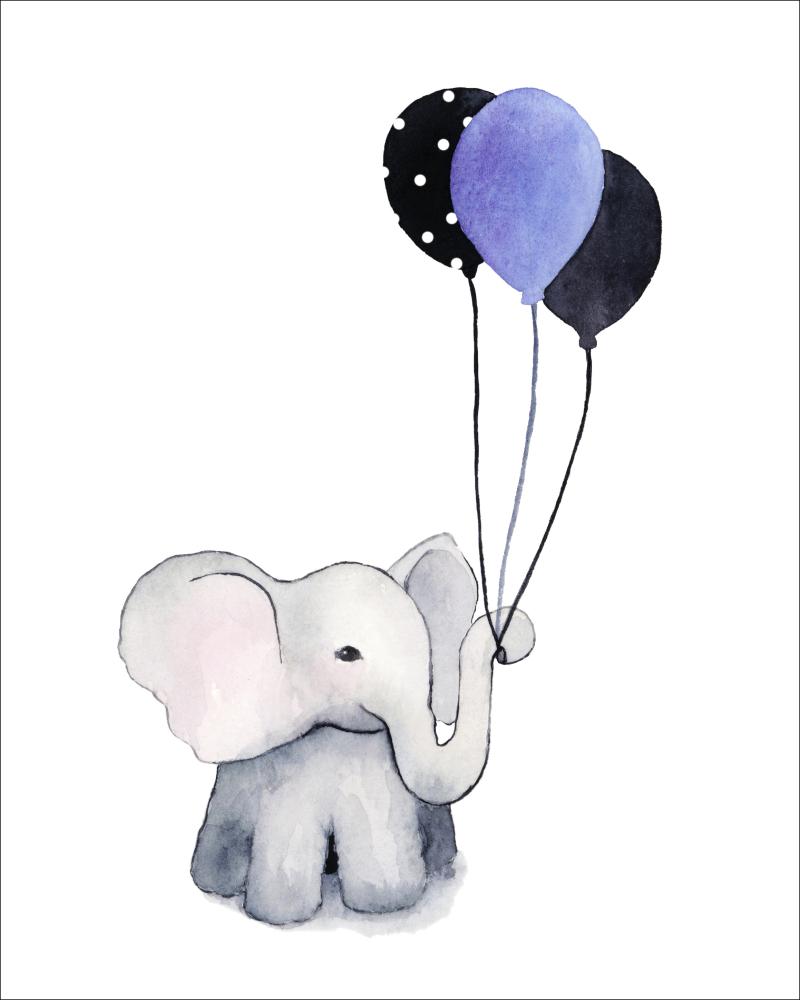 Elephant With Balloons Plakāts