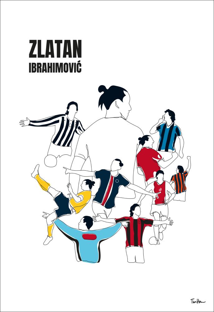 History Of Zlatan With Name And-Colours Plakāts