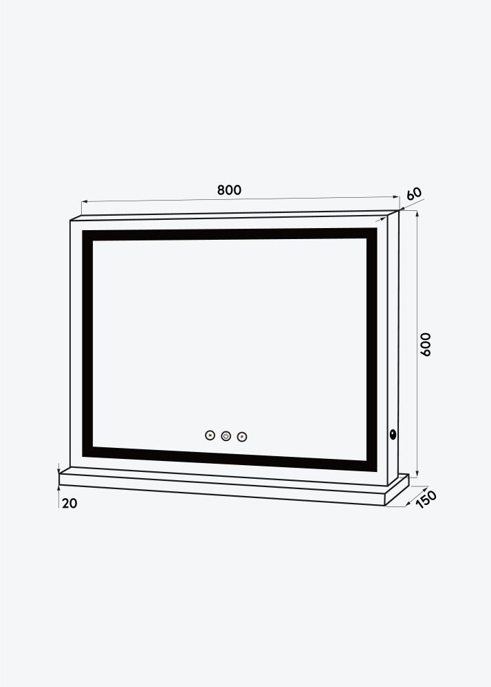 KAILA Kosmētikas spogulis Base Horisontal LED Balts 80x60 cm