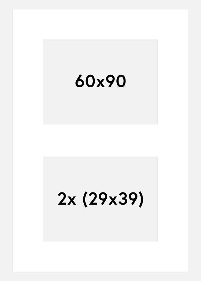 Paspartū Balts 60x90 cm - Kolāža 2 Bildes (29x39 cm)