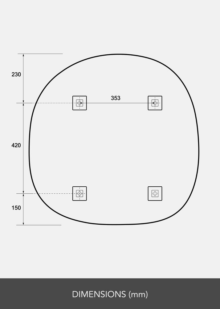 Spogulis Roundy 80x80 cm