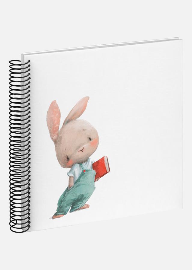 Bunny Nosey Albums ar spirāli Balts - 24x24 cm (40 Balti Lappuses / 20 loksnes)