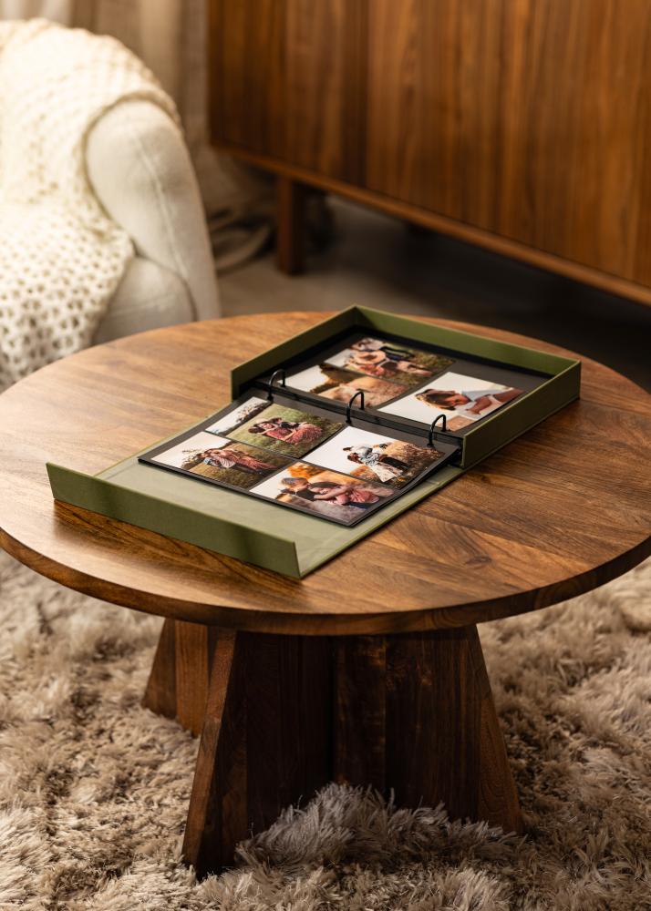 KAILA XOXO Olive - Coffee Table Photo Album (60 Melni Lappuses / 30 loksnes)