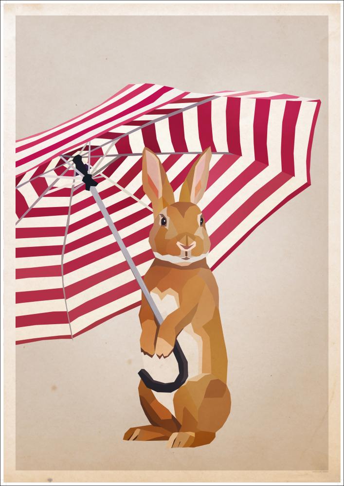 Rabbit with Umbrella Plakāts