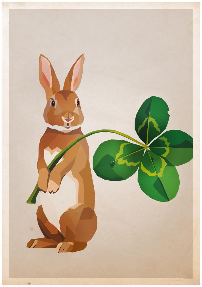 Rabbit with clover Plakāts