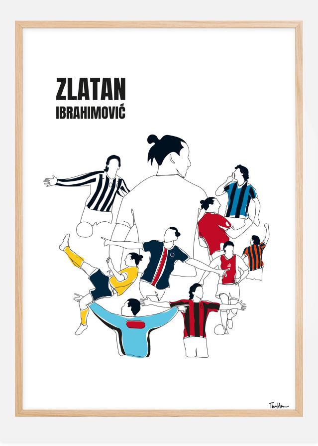 History Of Zlatan With Name And-Colours Plakāts