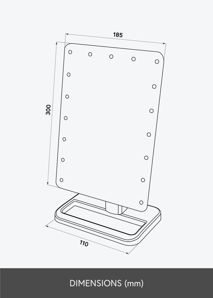 KAILA Kosmētikas spogulis LED m. Bluetooth skaļrunis Balts 18x30 cm