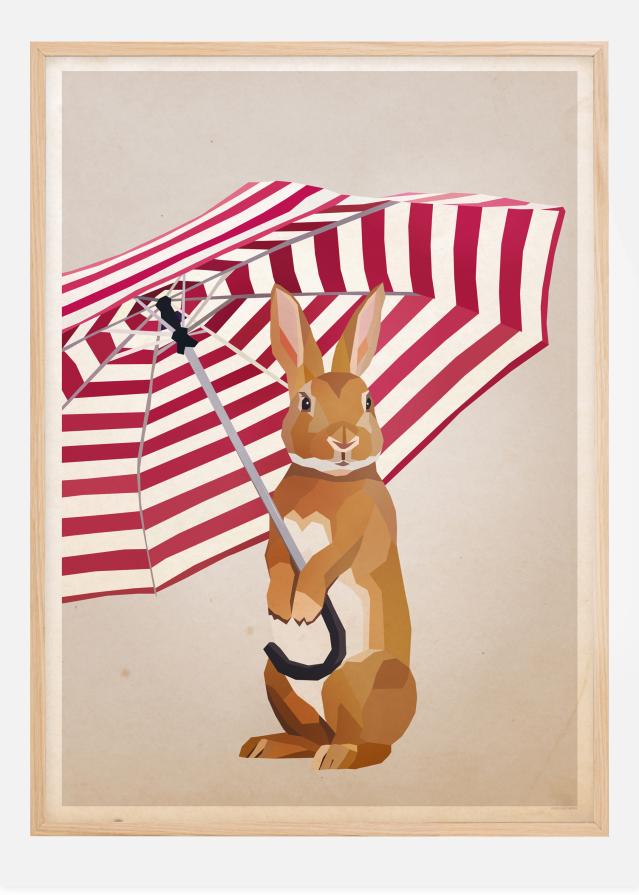 Rabbit with Umbrella Plakāts