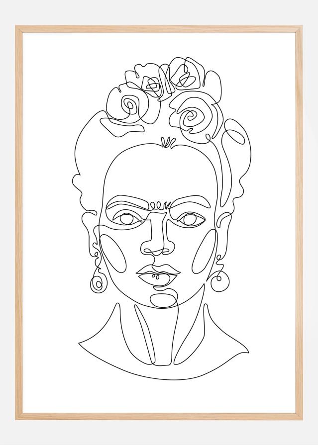 Frida Kahlo - Thin Line Art Plakāts