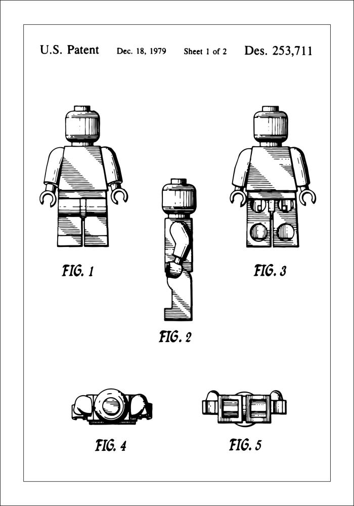 Patenta rasējums - Lego x Plakāts