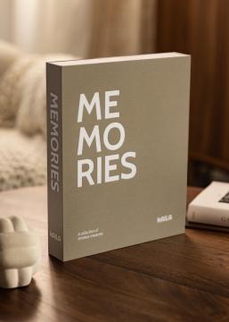 KAILA MEMORIES Grey/White - Coffee Table Photo Album (60 Melni Lappuses)