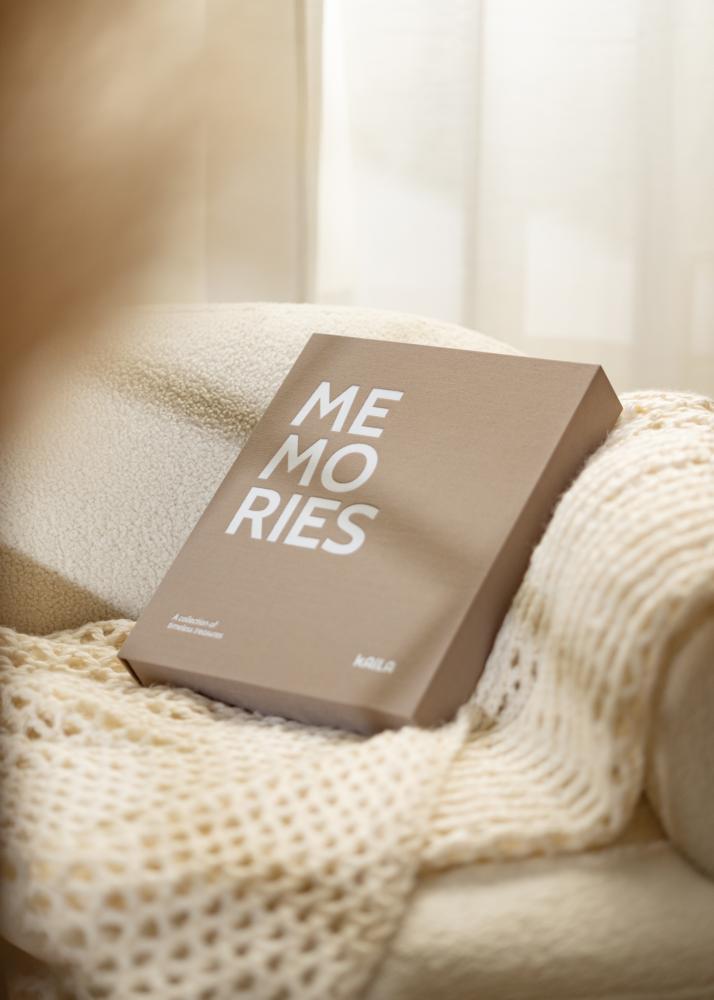 KAILA MEMORIES Grey/White - Coffee Table Photo Album (60 Melni Lappuses)