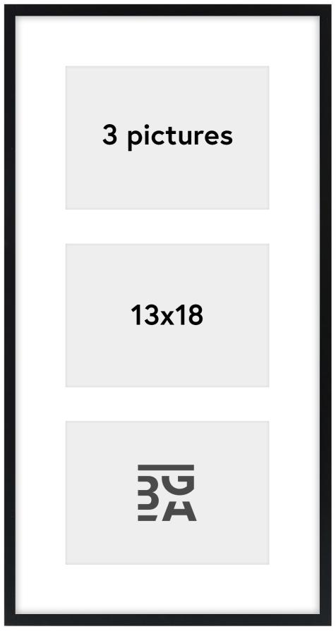 Edsbyn Kolāžas rāmis IX Melns - 3 Bildes (13x18 cm)