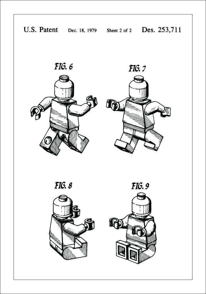 Patenta rasējums - Lego II Plakāts