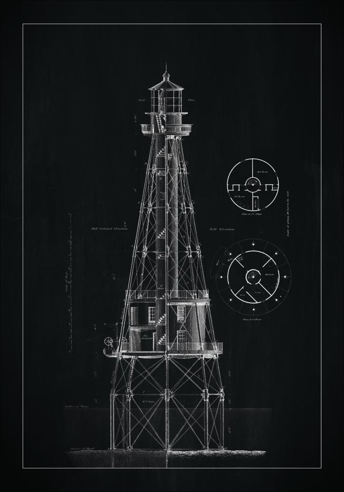 Griffeltavla - Fyr - Ship Shoal Lighthouse Plakāts